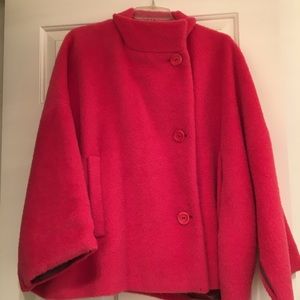 Hot pink, wool/alpaca swing coat